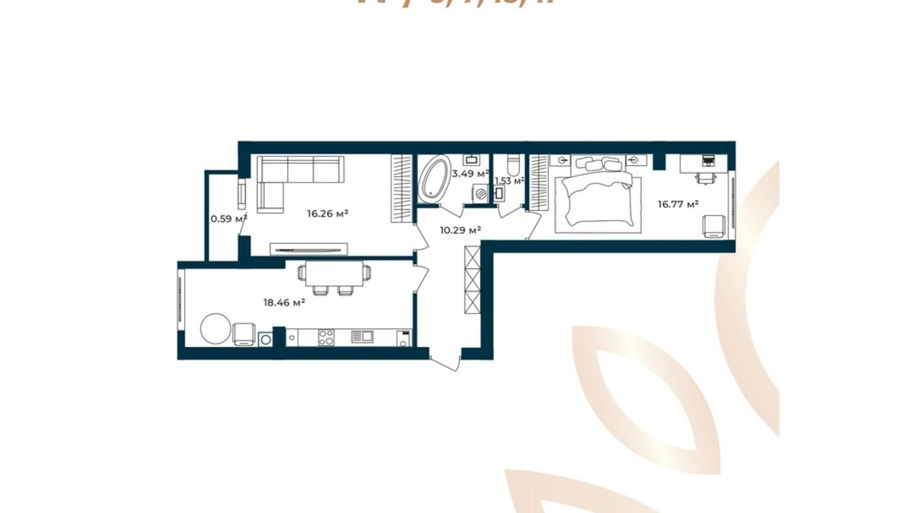 Продается 2-комнатная квартира 67.39 кв. м в Софиевской Борщаговке, ул. Свободы, 1С - фото 2