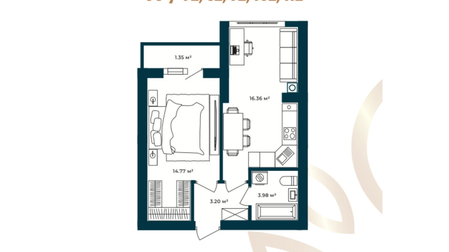 Продается 1-комнатная квартира 39.66 кв. м в Софиевской Борщаговке, ул. Свободы, 1С - фото 2