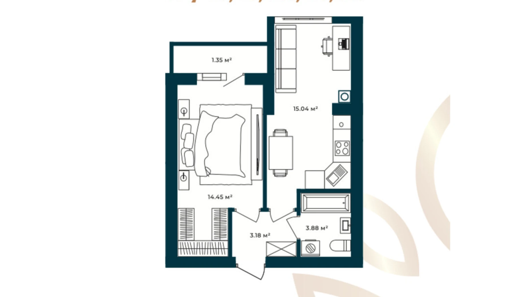Продается 1-комнатная квартира 37.9 кв. м в Софиевской Борщаговке, ул. Свободы, 1С - фото 2