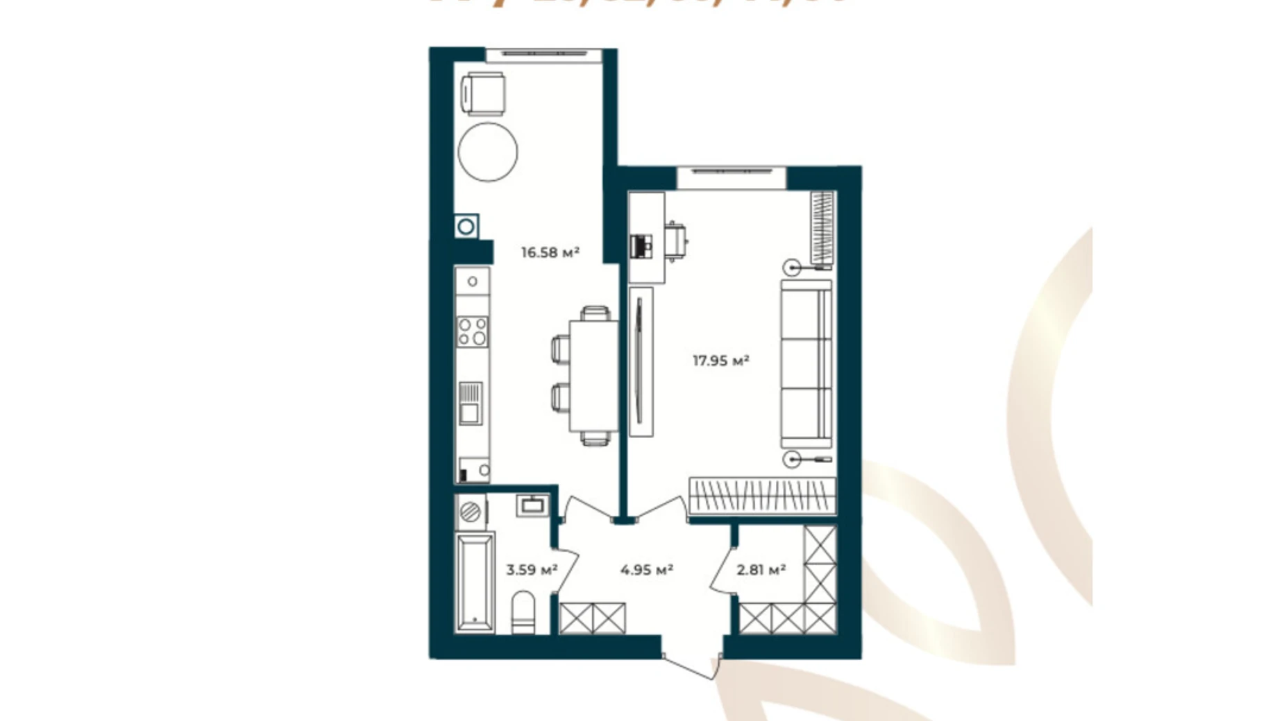 Продается 1-комнатная квартира 46.06 кв. м в Софиевской Борщаговке, ул. Свободы, 1С - фото 2