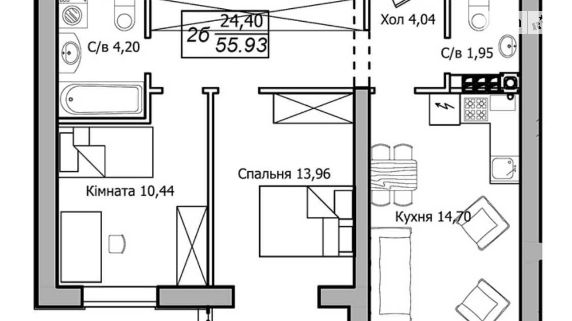 Продается 2-комнатная квартира 55 кв. м в Киеве, ул. Ивана Билыка, 11 - фото 2