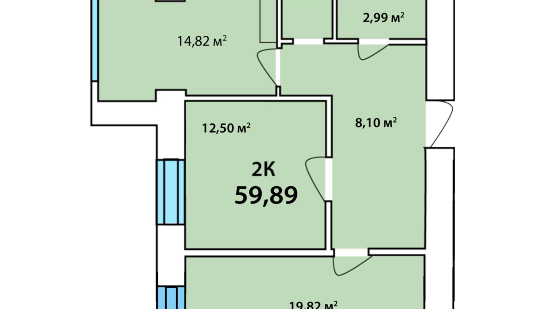 Продается 2-комнатная квартира 59.89 кв. м в Ивано-Франковске, ул. Урожайная, 7А - фото 2