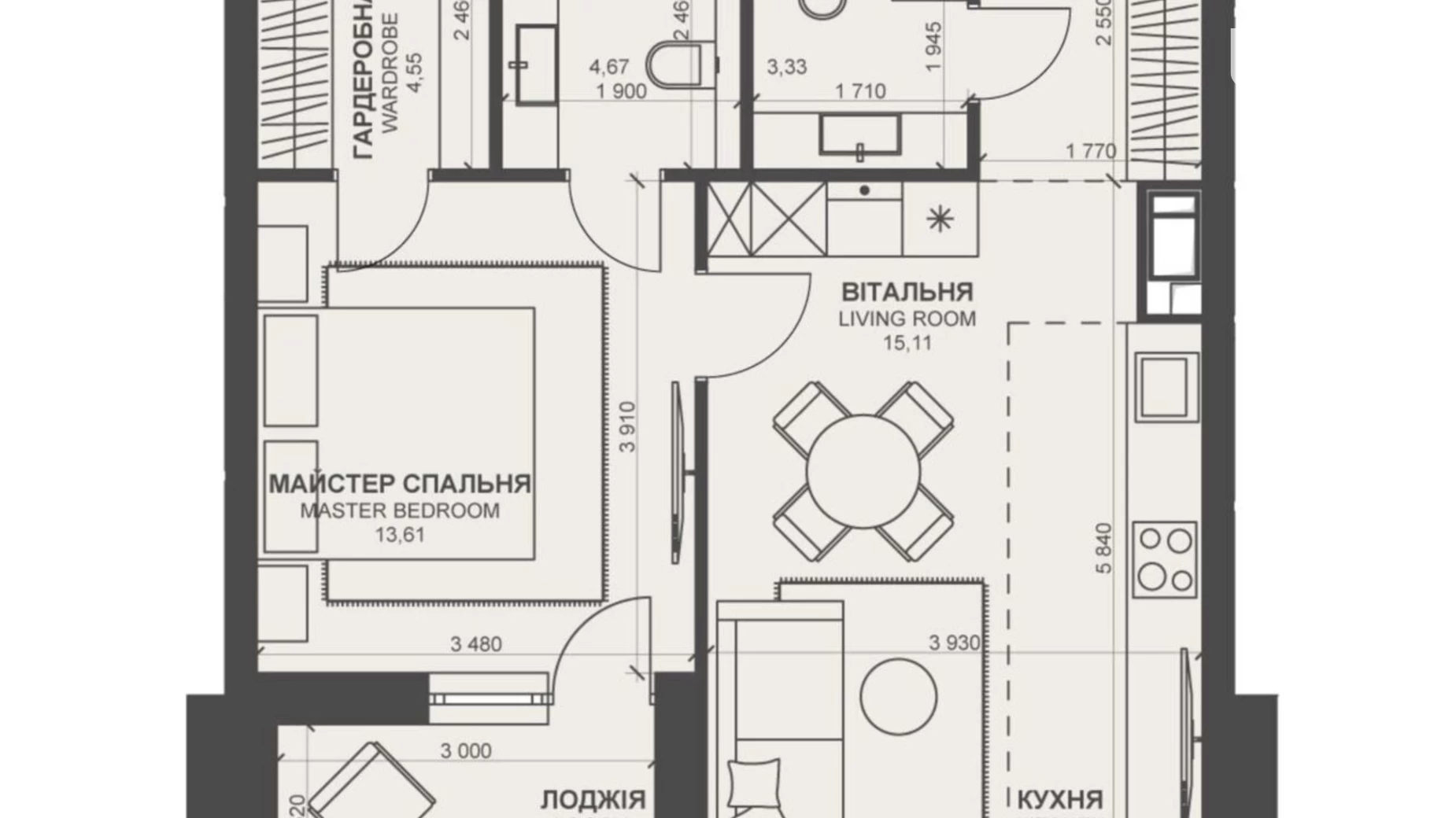 Продається 1-кімнатна квартира 57 кв. м у Києві, вул. Василя Тютюнника, 39/2 - фото 3