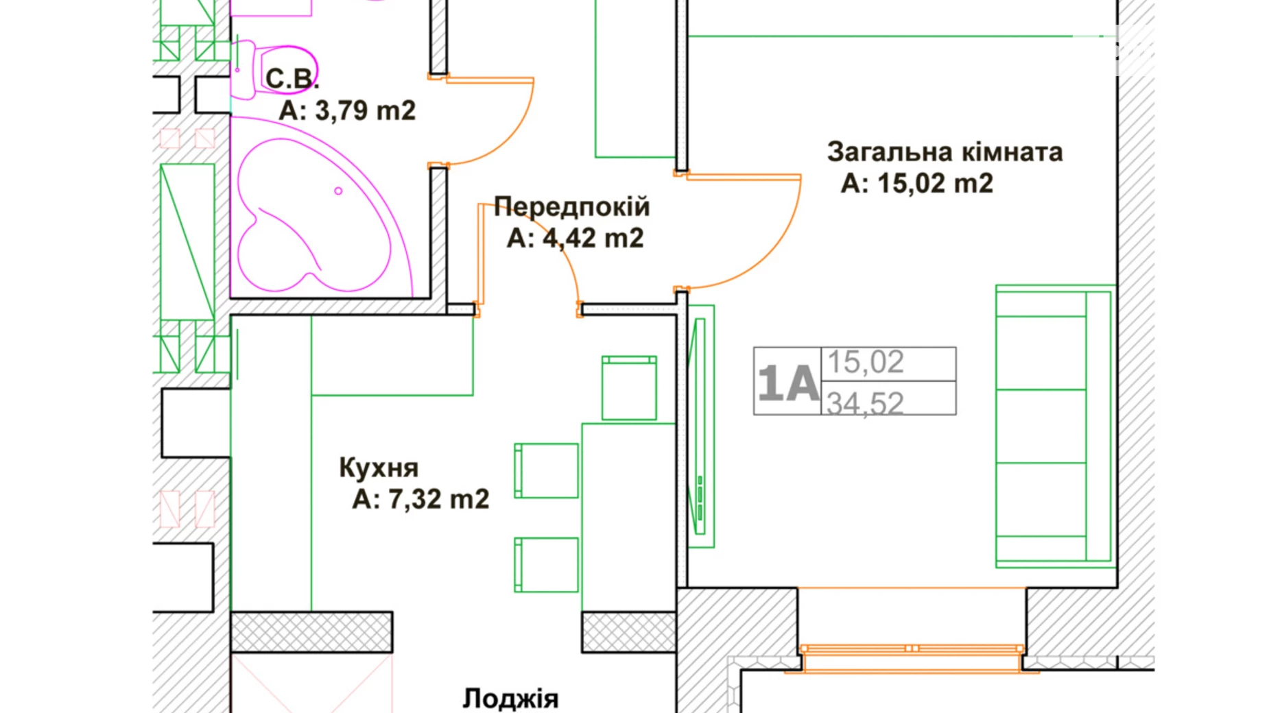 Продается 1-комнатная квартира 35.76 кв. м в Ирпене, ул. Григория Сковороды, 23 - фото 3