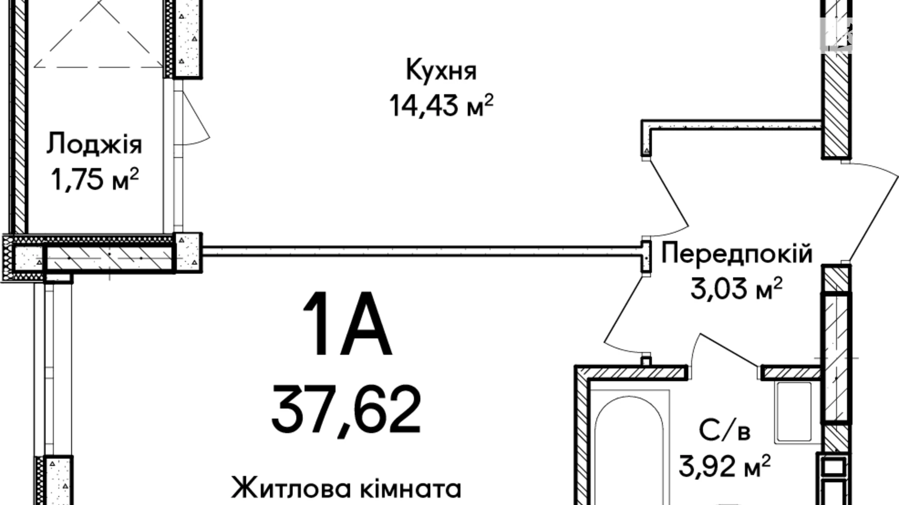 Продається 1-кімнатна квартира 37.9 кв. м у Ірпені, вул. Ольги Кобилянської(Достоєвського), 1В/8 - фото 4