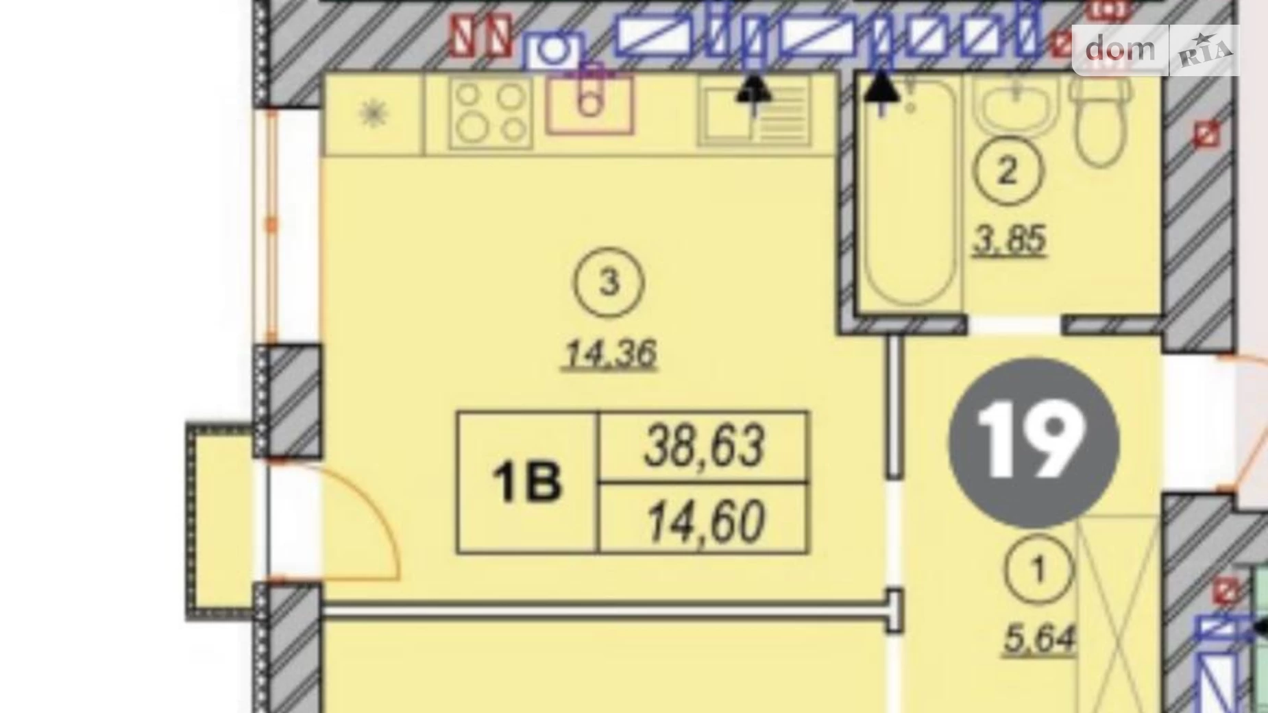Продается 1-комнатная квартира 38.63 кв. м в Ирпене, ул. Соборная(ІІІ Интернационала) - фото 2