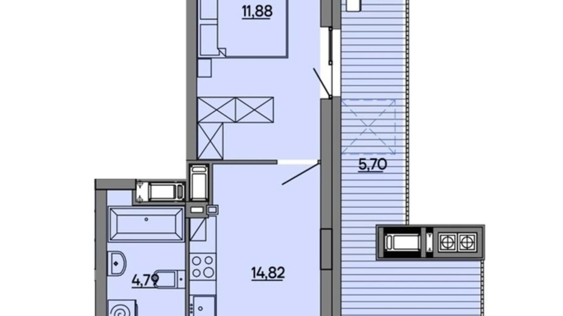 Продается 1-комнатная квартира 40.08 кв. м в Львове, ул. Миколайчука, 17 - фото 2