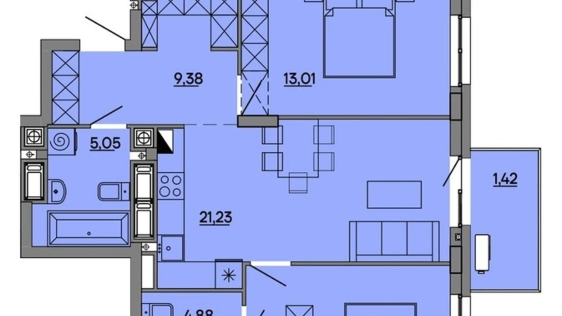 Продается 2-комнатная квартира 67.7 кв. м в Львове, ул. Миколайчука, 17 - фото 2