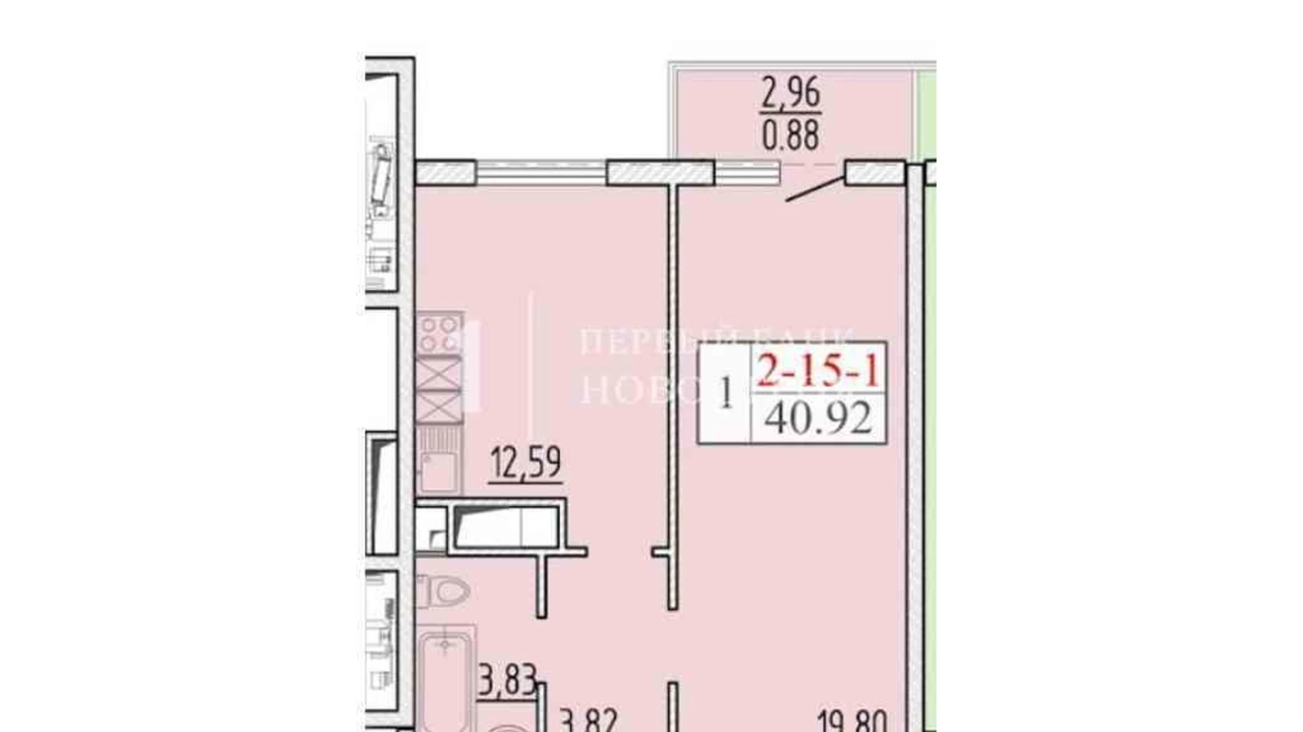 Продається 1-кімнатна квартира 41 кв. м у Лиманці, вул. Перлинна, 12 - фото 2