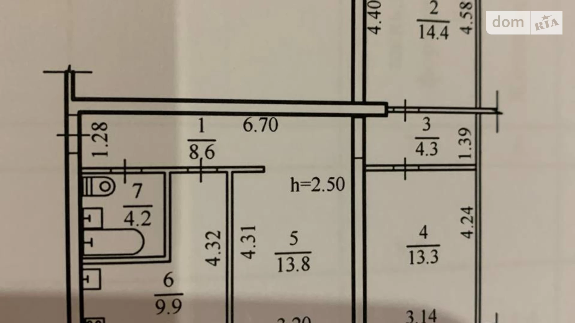 Продается 3-комнатная квартира 70.9 кв. м в Днепре, ул. Коробова, 2 - фото 3