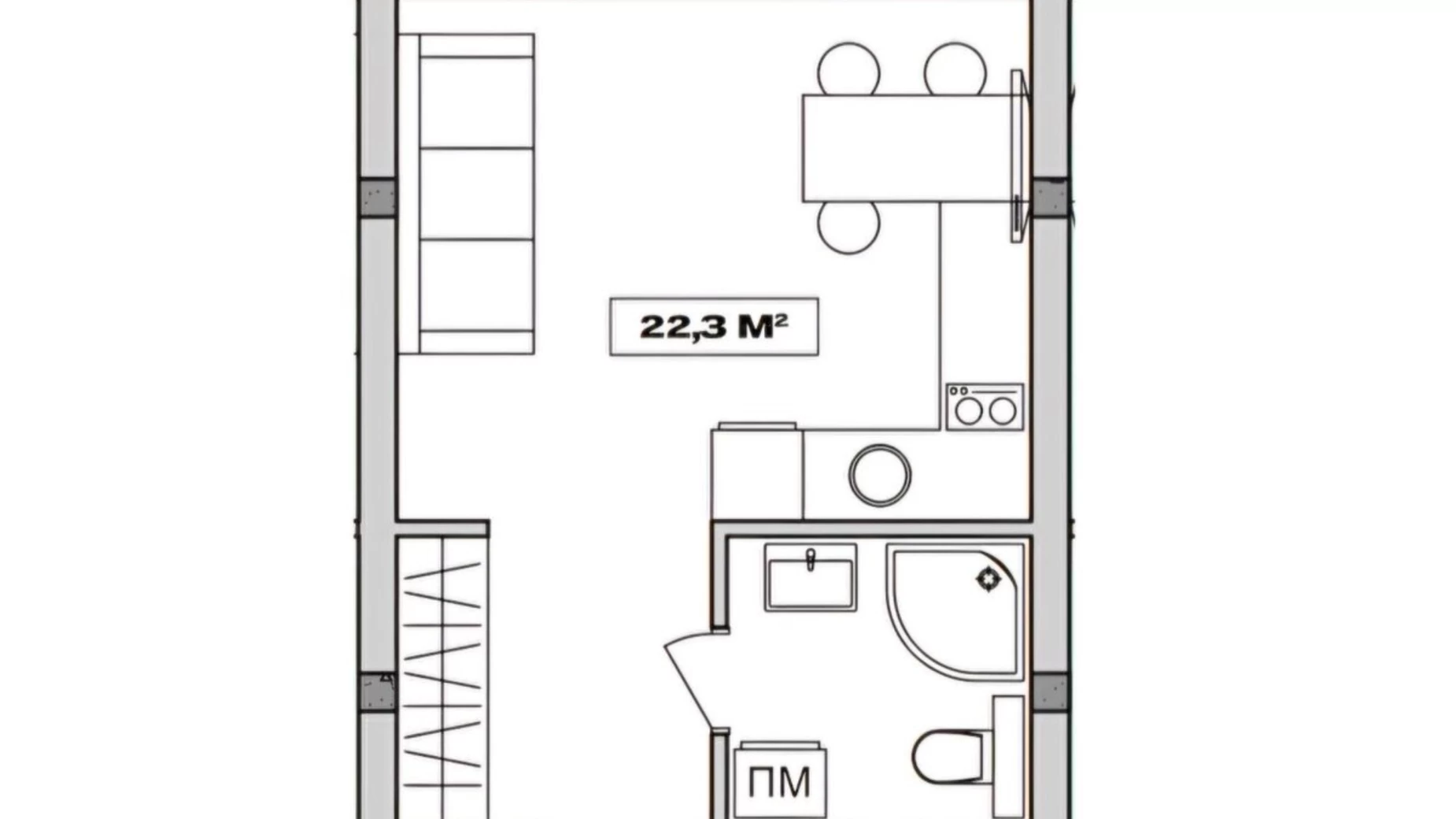 Продається 1-кімнатна квартира 22.3 кв. м у Нове, цена: 21000 $ - фото 2