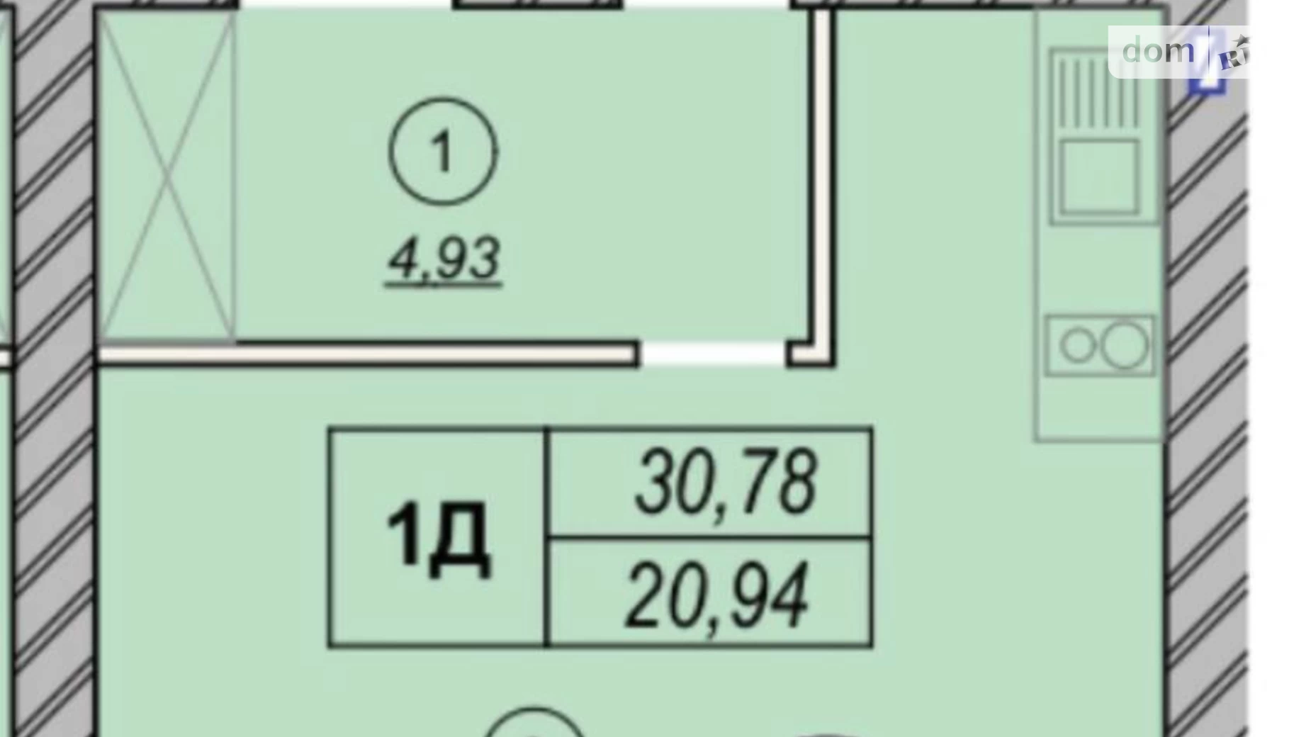 Продається 1-кімнатна квартира 30.78 кв. м у Ірпені, вул. Соборна(ІІІ Інтернаціоналу), 2К/4 - фото 2