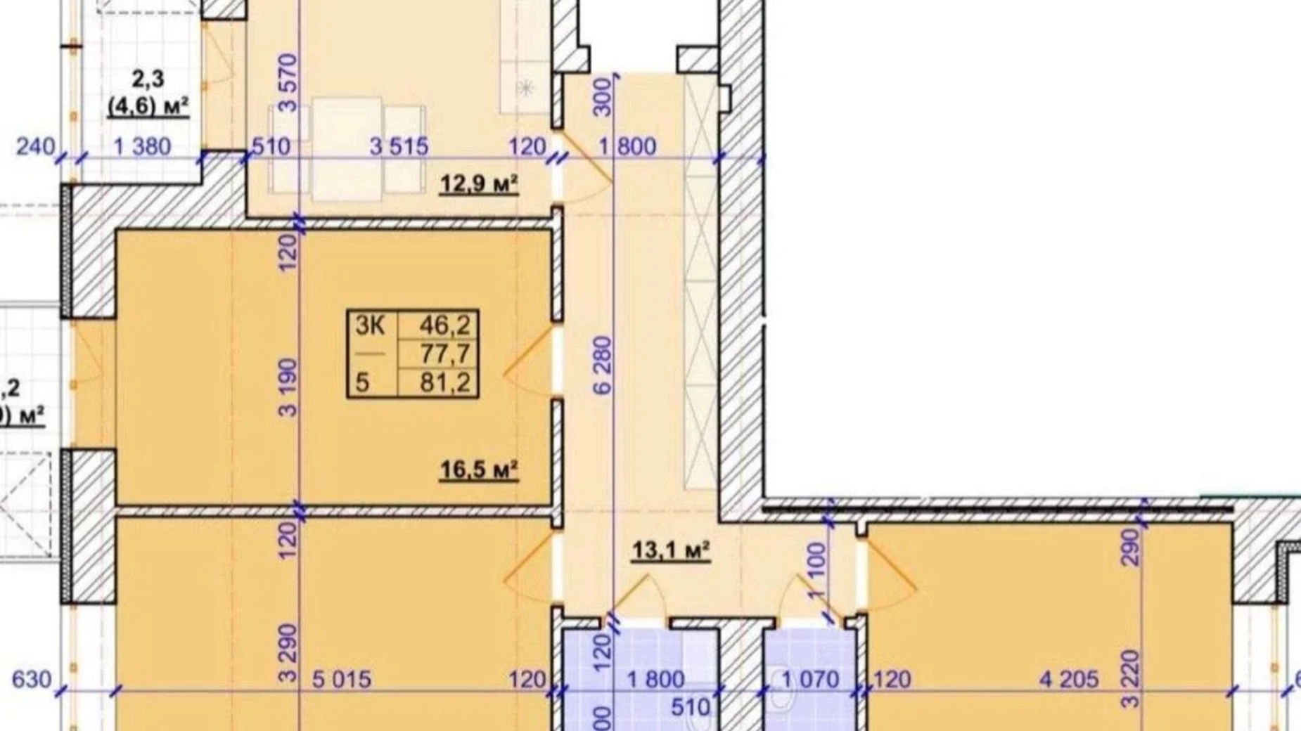 Продається 3-кімнатна квартира 81.2 кв. м у Крихівцях, вул. Приозерна - фото 3
