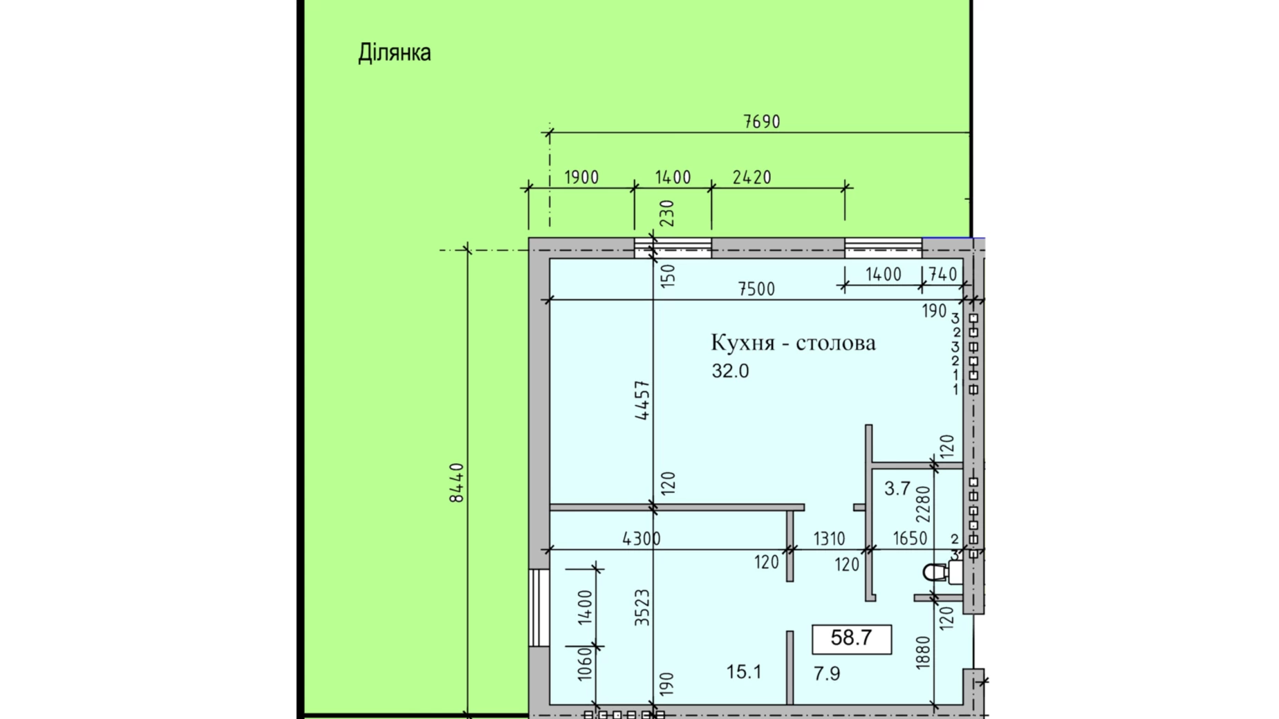 Продается 2-комнатная квартира 58.7 кв. м в Петрикове, ул. Леси Украинки - фото 3
