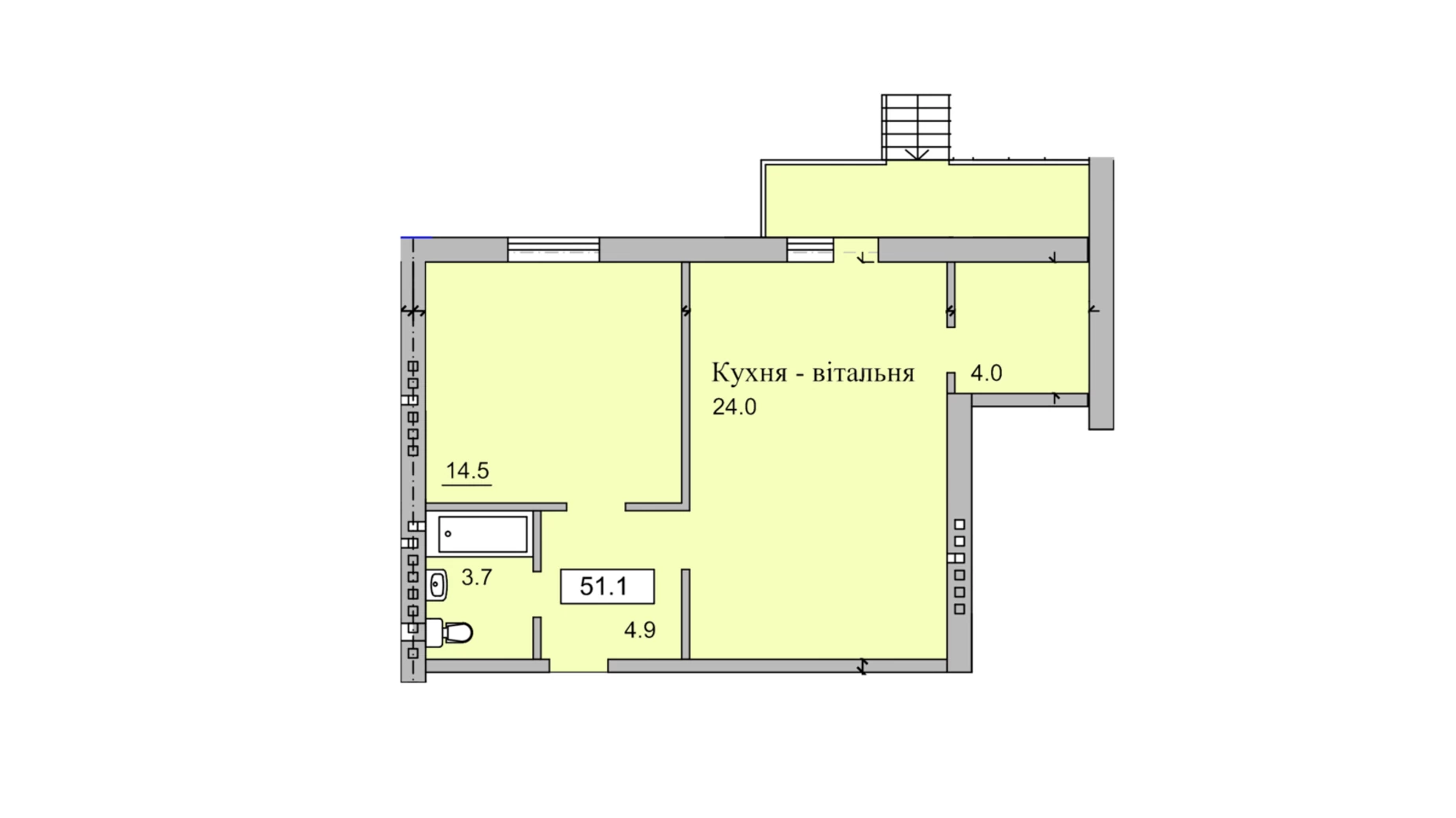 Продается 2-комнатная квартира 55.9 кв. м в Петрикове, ул. Леси Украинки - фото 5