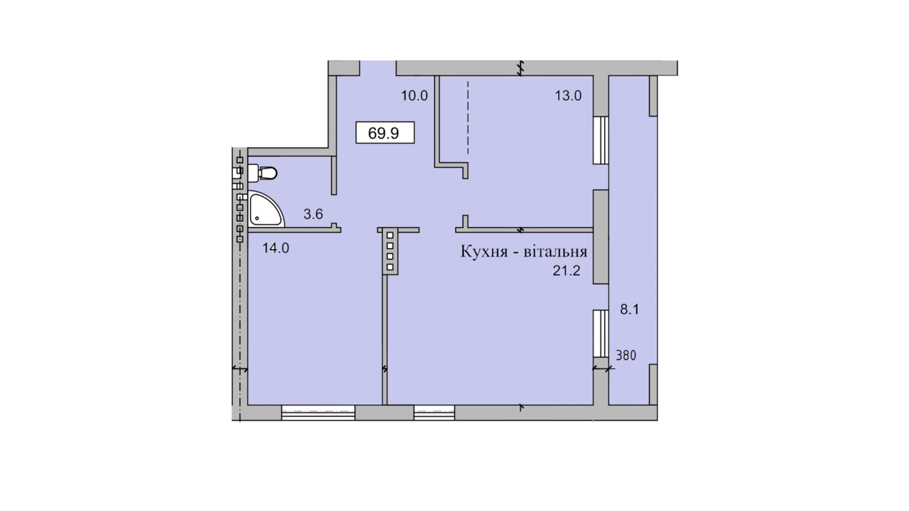 Продается 3-комнатная квартира 69.9 кв. м в Петрикове, ул. Леси Украинки - фото 8