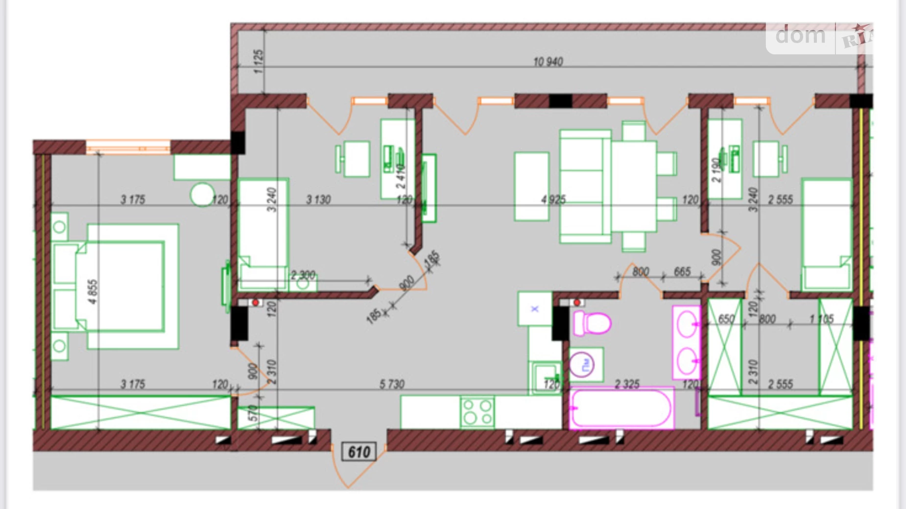 Продается 3-комнатная квартира 75.63 кв. м в Минае, ул. Августина Волошина, 18 - фото 3