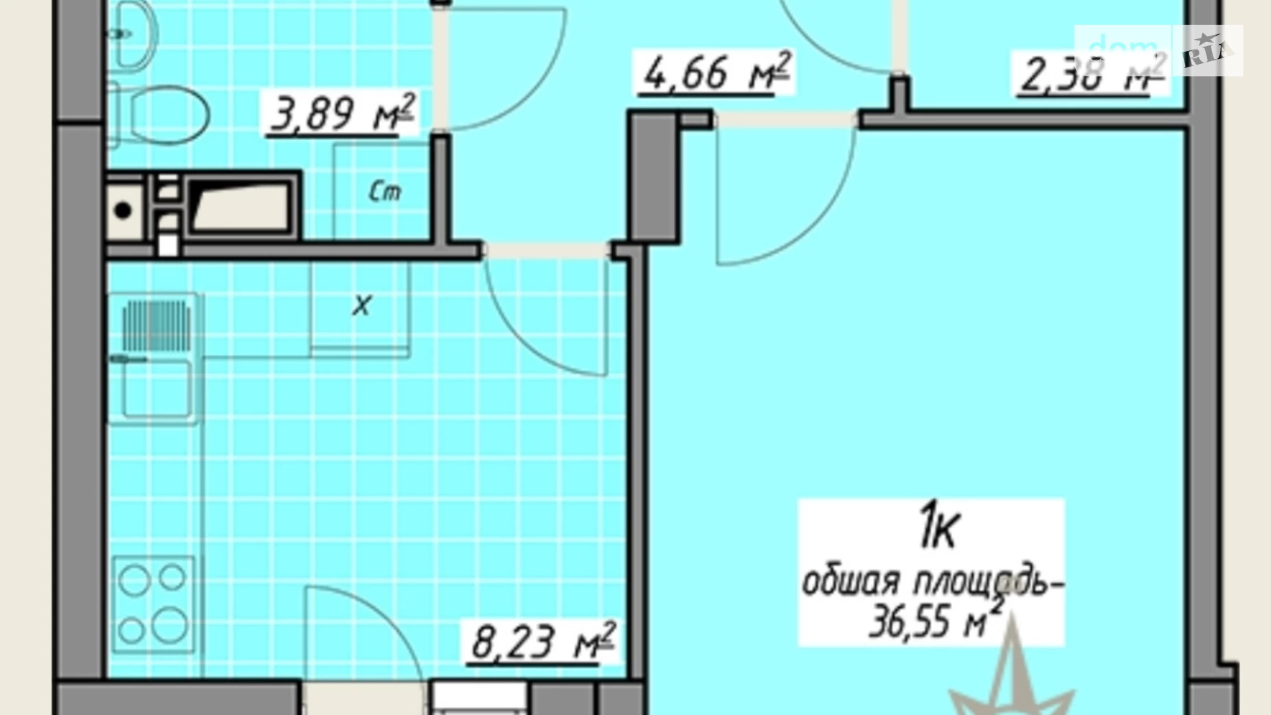 Продается 1-комнатная квартира 36.55 кв. м в Одессе, ул. Одесская - фото 3