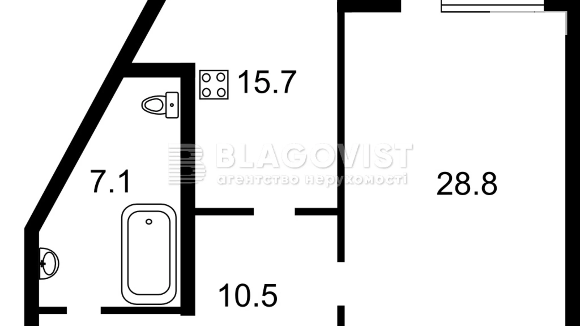 Продается 1-комнатная квартира 65 кв. м в Киеве, просп. Николая  Бажана, 30 - фото 3