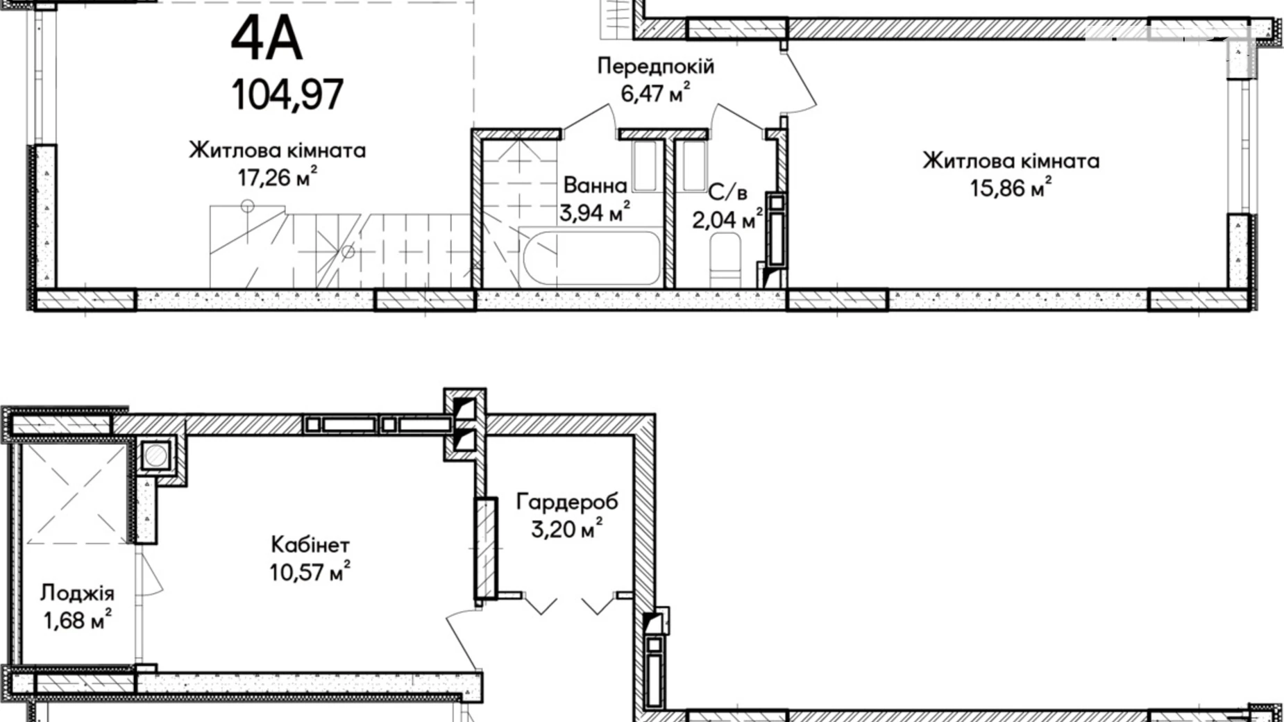Продается 4-комнатная квартира 104.97 кв. м в Ирпене, ул. Кобылянской Ольги, 1В/26 - фото 3
