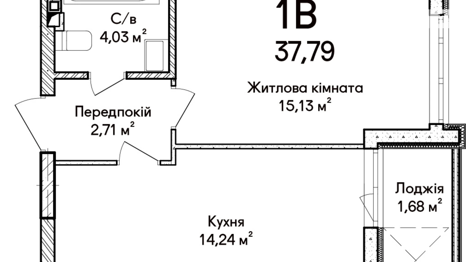 Продається 1-кімнатна квартира 37.78 кв. м у Ірпені, вул. Ольги Кобилянської(Достоєвського), 1В/26 - фото 2
