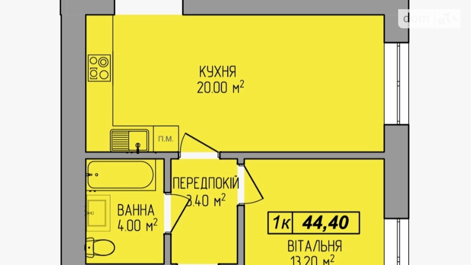 Продається 1-кімнатна квартира 44 кв. м у Івано-Франківську, вул. Миру, 100 - фото 2