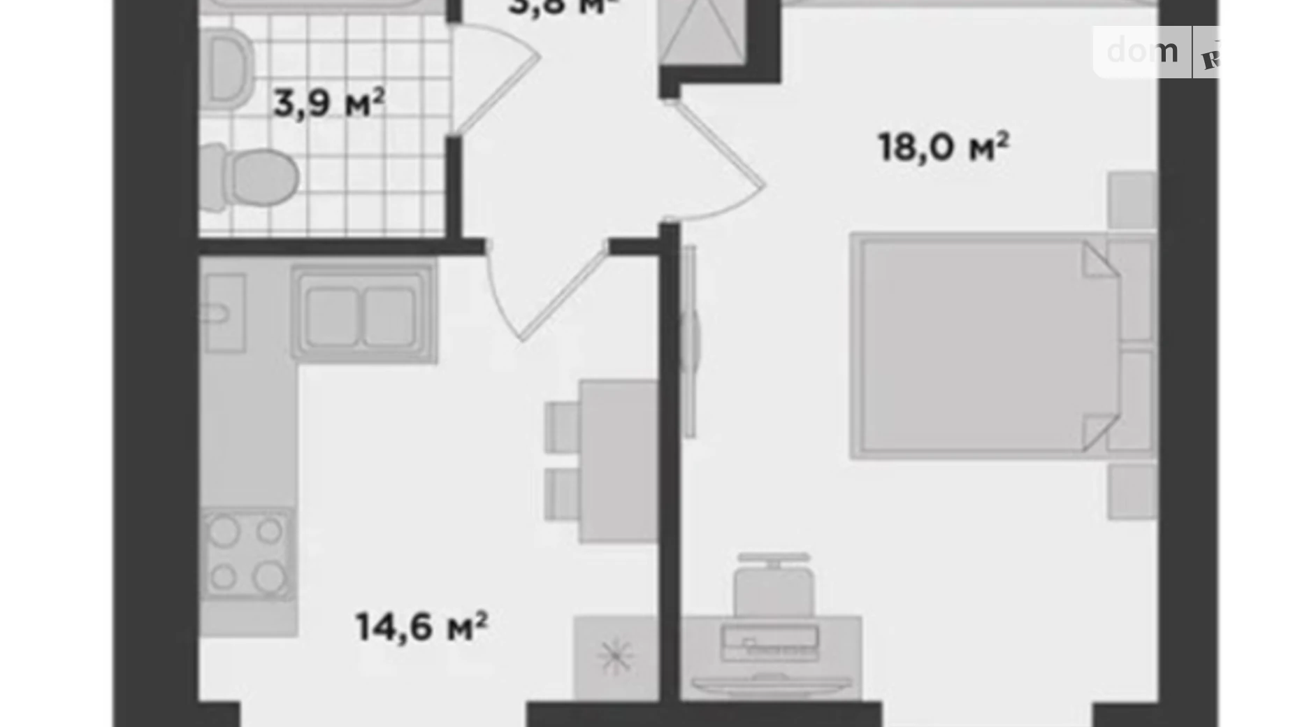 Продается 1-комнатная квартира 40.3 кв. м в Буче, ул. Ивана Кожедуба, 4В - фото 2