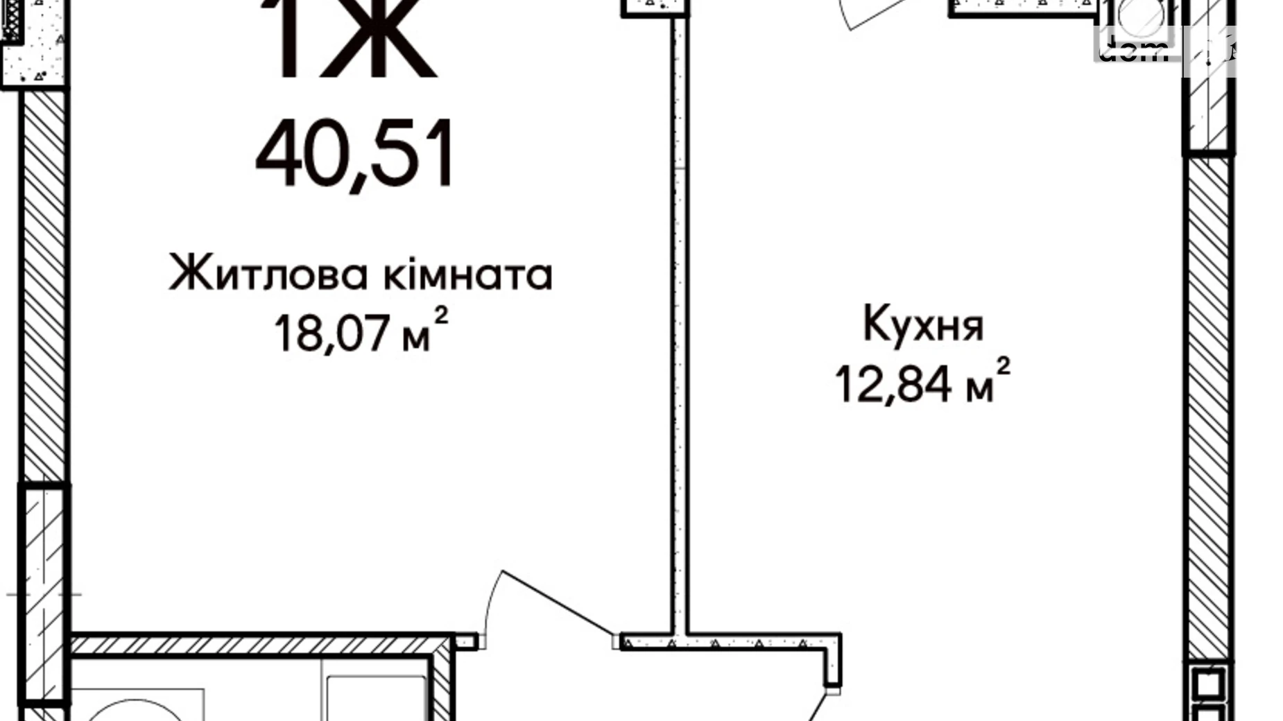 Продається 1-кімнатна квартира 40.51 кв. м у Ірпені, вул. Ольги Кобилянської(Достоєвського), 1В/26 - фото 3