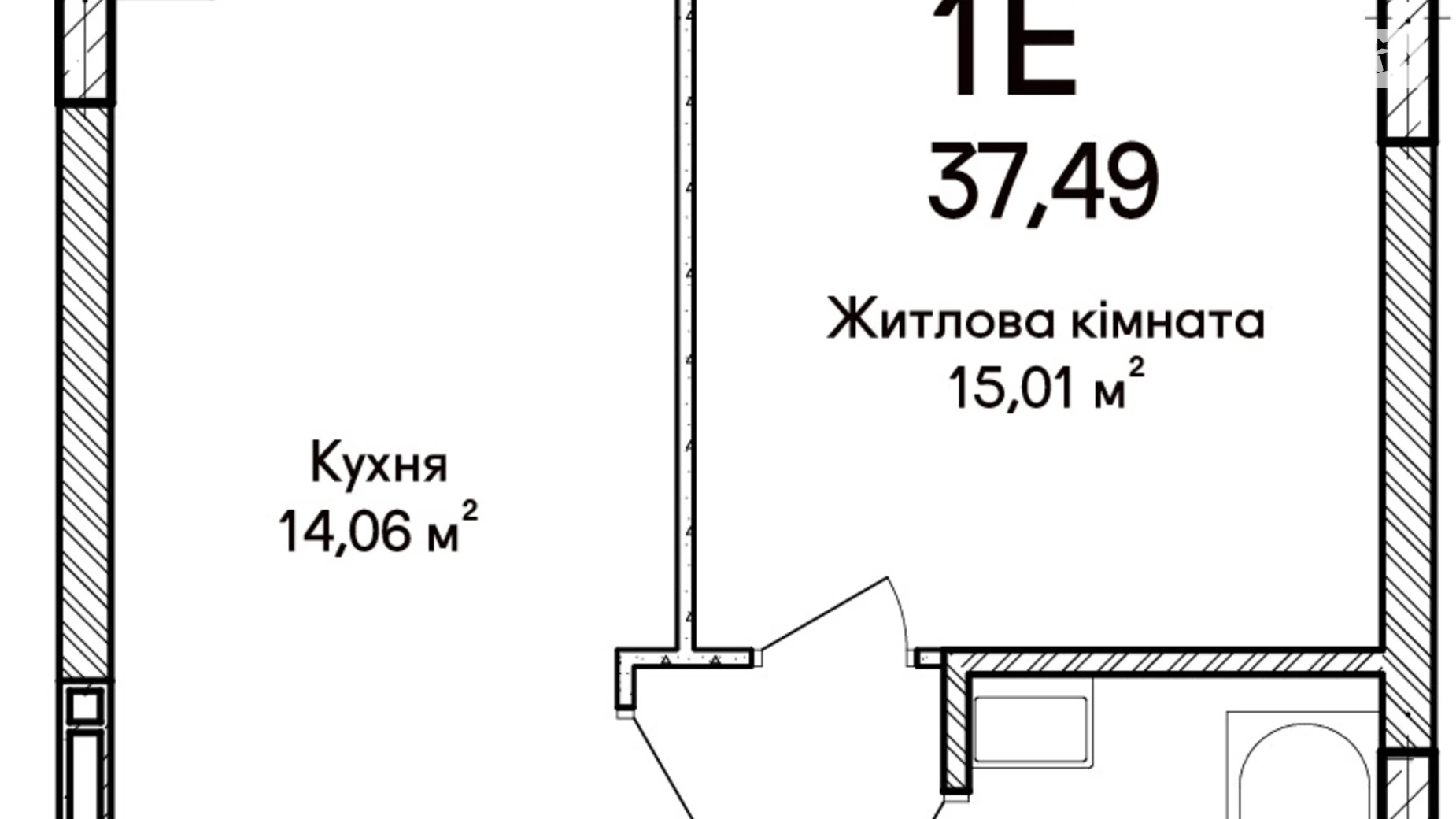 Продається 1-кімнатна квартира 37.4 кв. м у Ірпені, вул. Ольги Кобилянської(Достоєвського), 1В/26 - фото 2