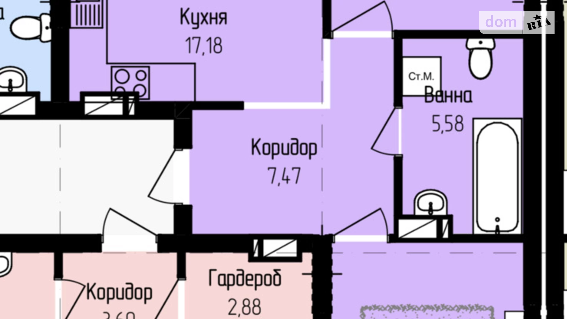 Продается 2-комнатная квартира 63 кв. м в Ужгороде, пер. Леонтовича Николая, 11Б - фото 2