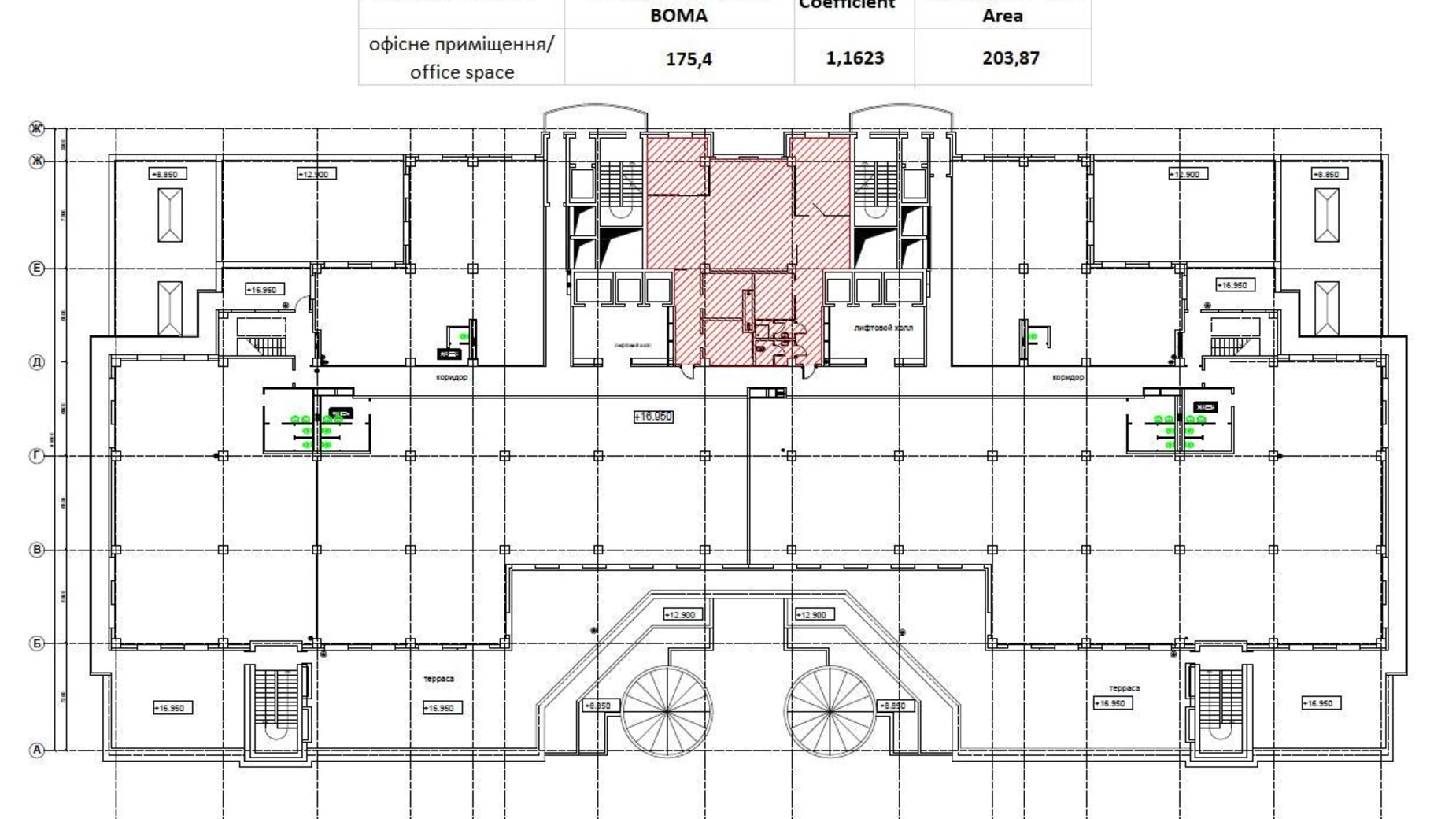 Здається в оренду офіс 204 кв. м в бізнес-центрі, цена: 3700 $ - фото 2