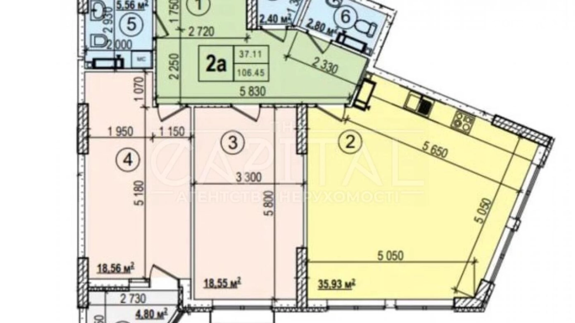 Продается 2-комнатная квартира 105.4 кв. м в Киеве, ул. Глубочицкая, 73 - фото 3