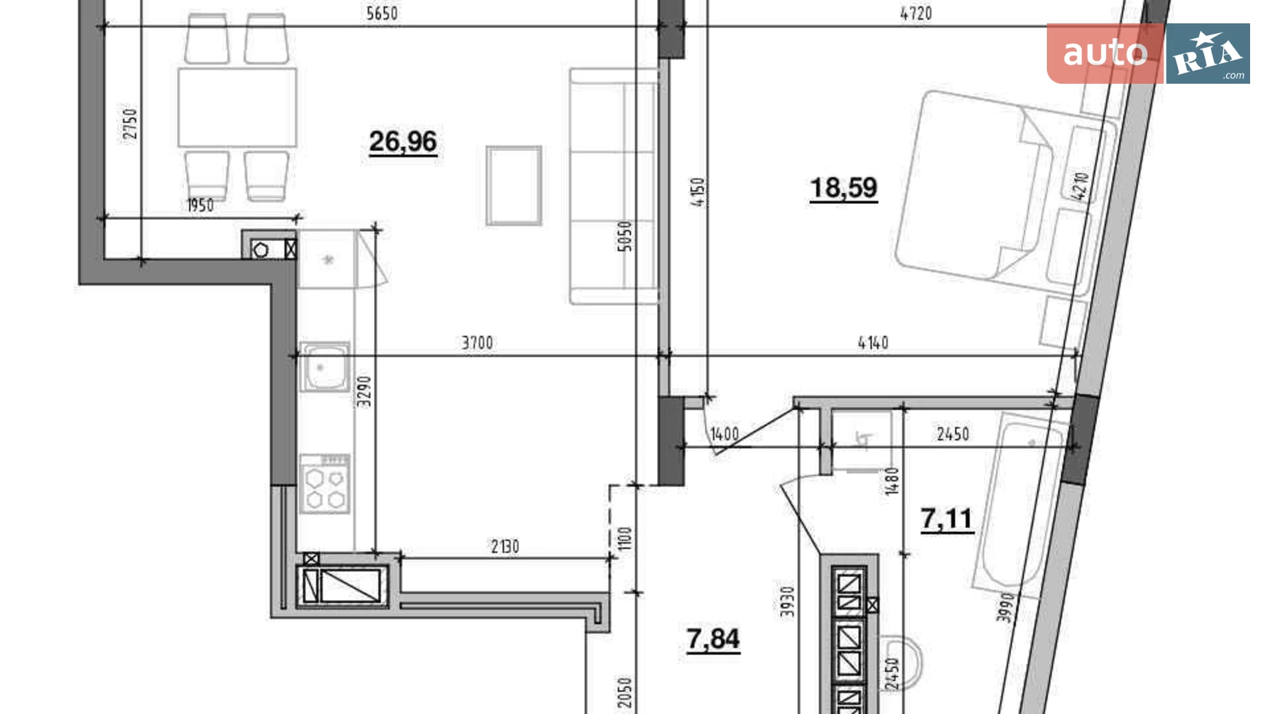 Продається 1-кімнатна квартира 60.6 кв. м у, цена: 94536 $ - фото 2