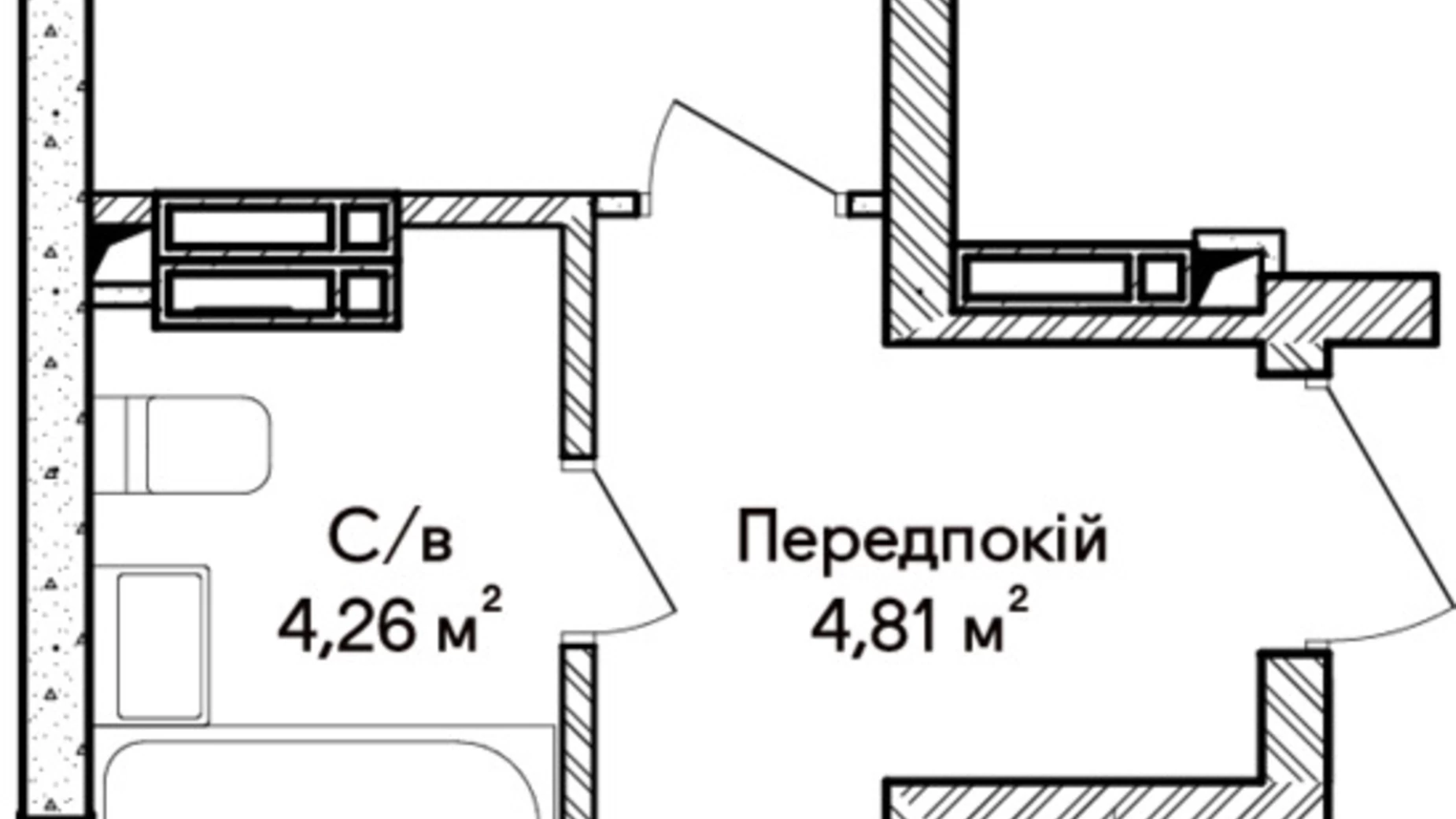 Продається 1-кімнатна квартира 40.34 кв. м у Ірпені, вул. Ольги Кобилянської(Достоєвського), 1В/26 - фото 2