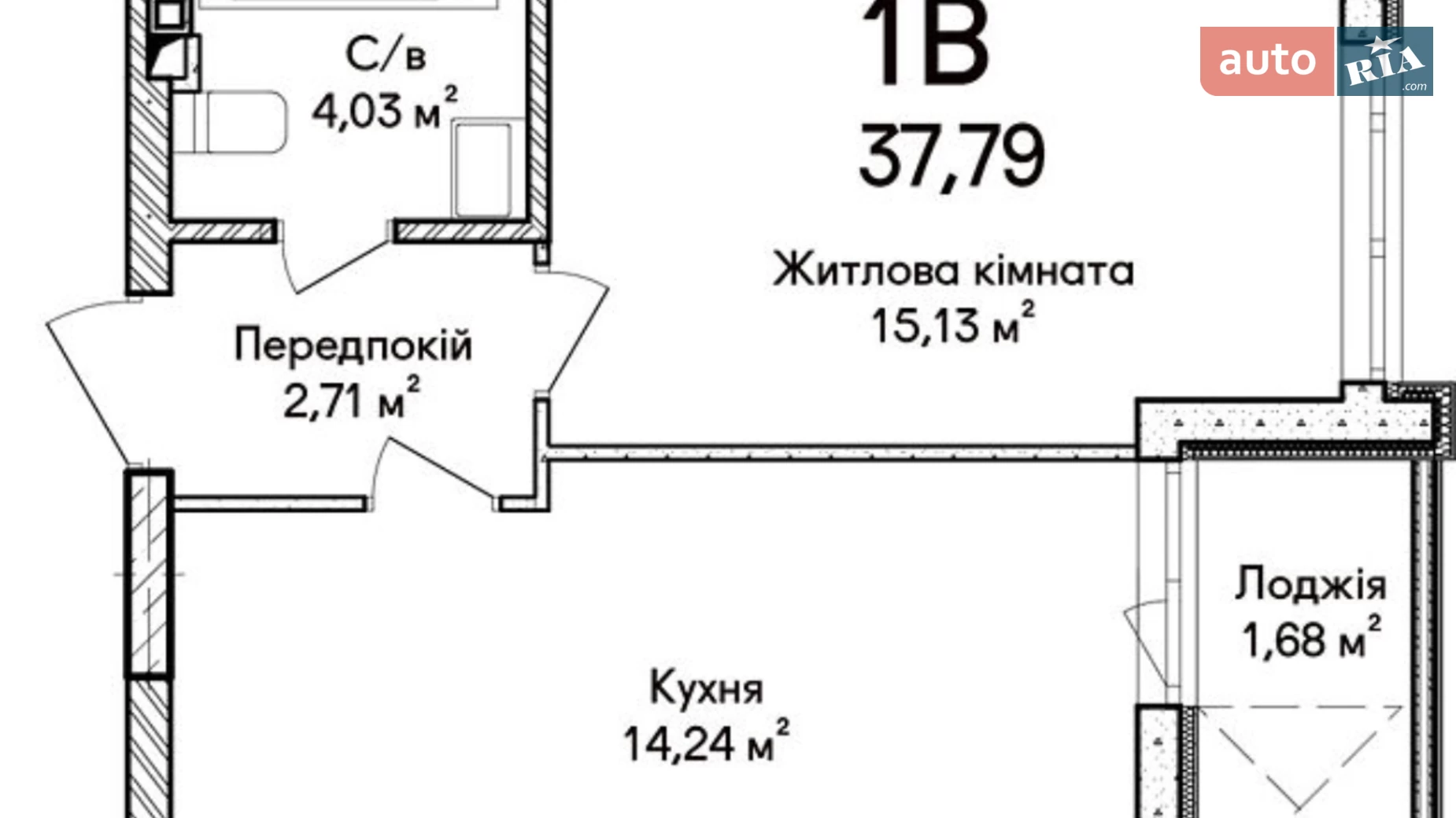 Продается 1-комнатная квартира 37.79 кв. м в Ирпене, ул. Ольги Кобылянской(Достоевского), 1В/26 - фото 2