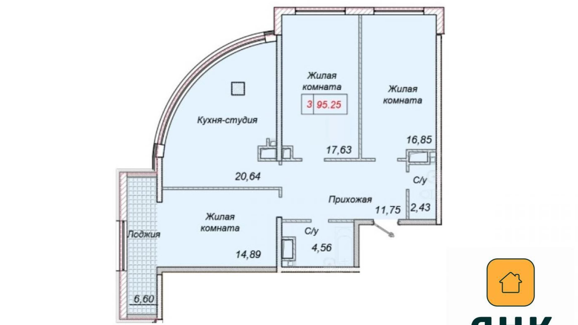 Продається 3-кімнатна квартира 95 кв. м у Одесі, вул. Літературна, 8 - фото 2