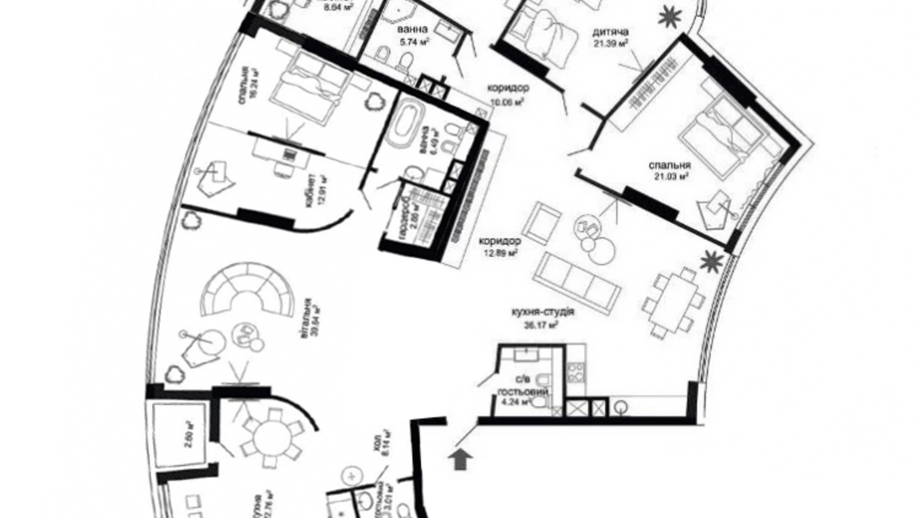 Продается 5-комнатная квартира 270 кв. м в Киеве, ул. Бусловская, 12 - фото 2