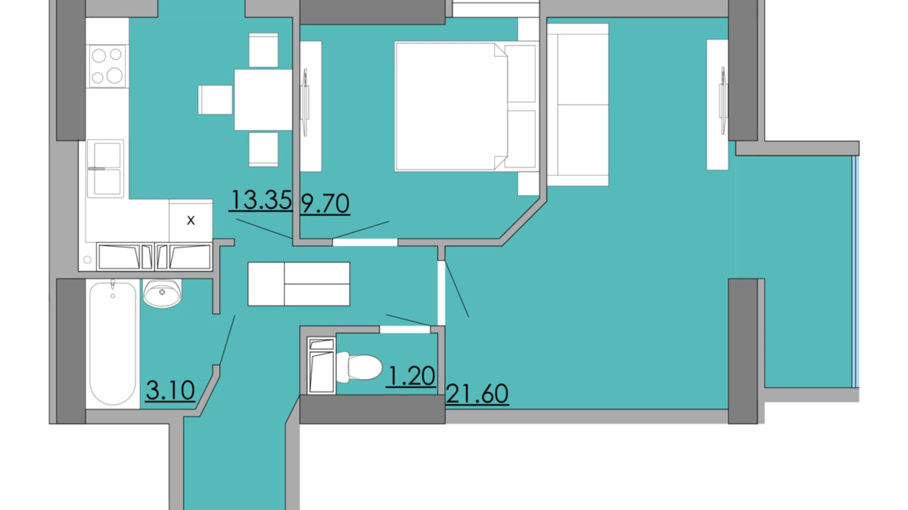 Продается 2-комнатная квартира 58.1 кв. м в Одессе, ул. Бугаевская, 44 - фото 5