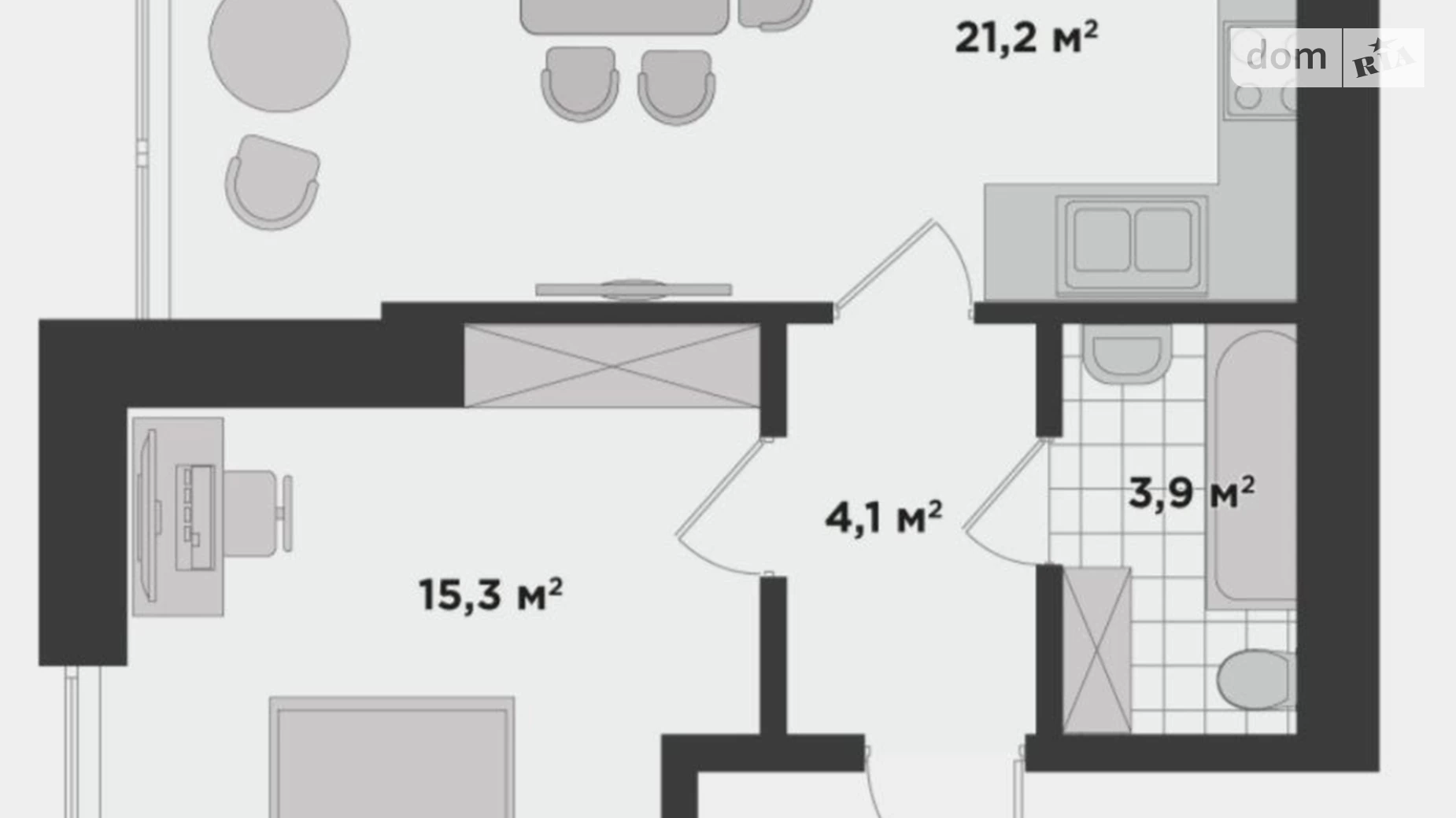 Продается 1-комнатная квартира 44.5 кв. м в Буче, ул. Ивана Кожедуба, 4В - фото 2