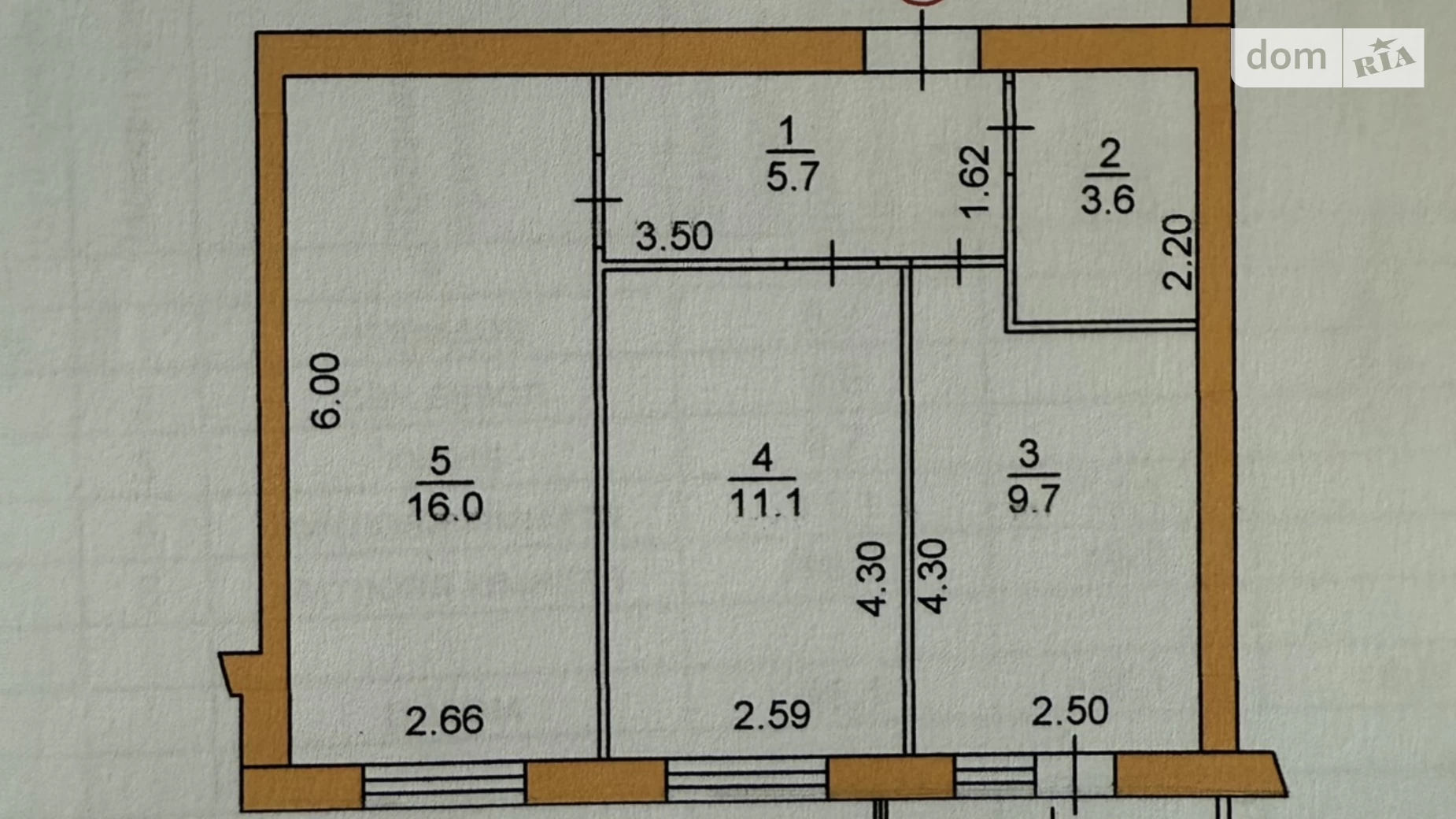 Продается 2-комнатная квартира 46.1 кв. м в Кременце, ул. Київська, 14А - фото 2