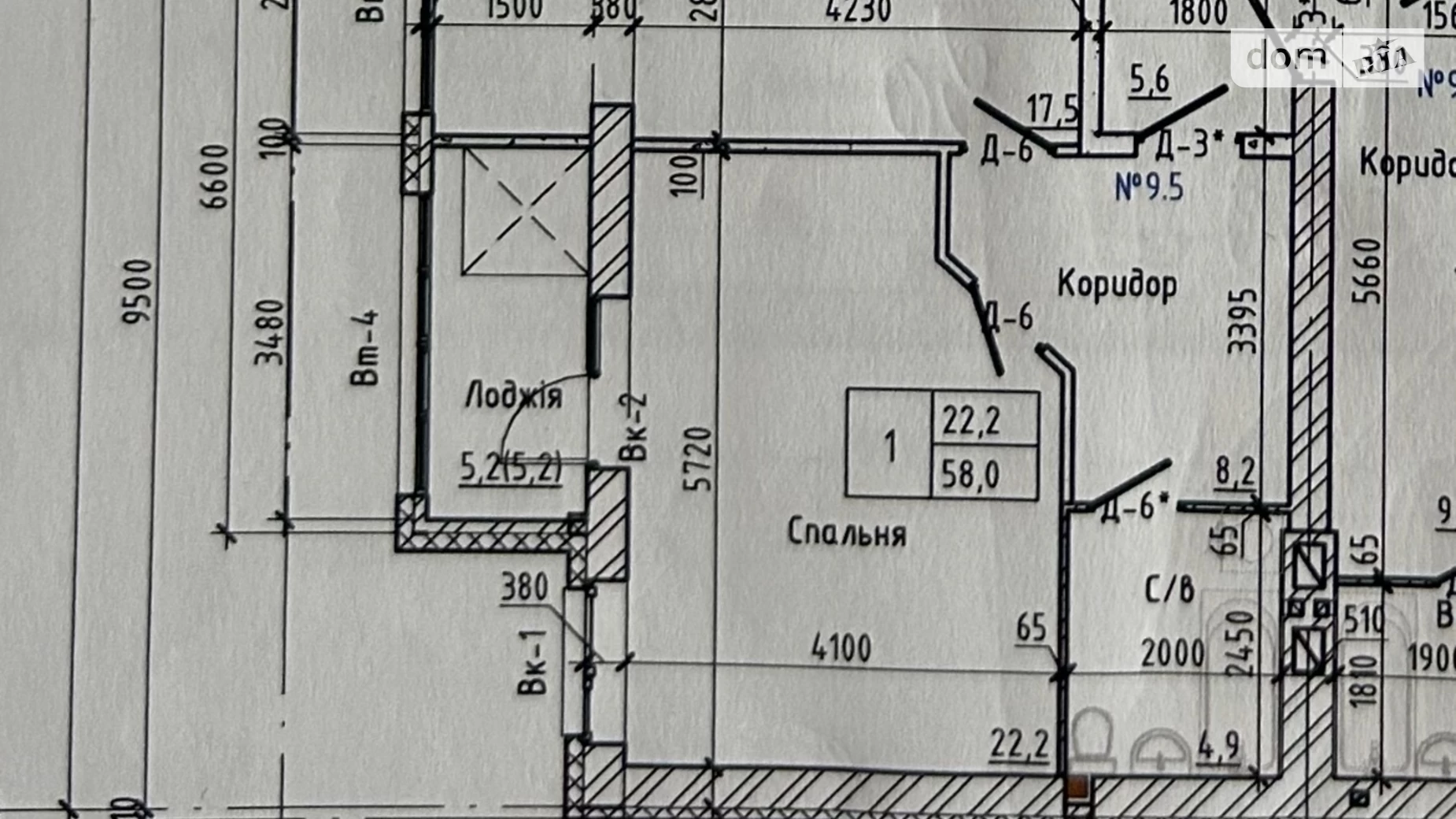 Продается 1-комнатная квартира 58 кв. м в Виннице, просп. Юности, 16Б - фото 2