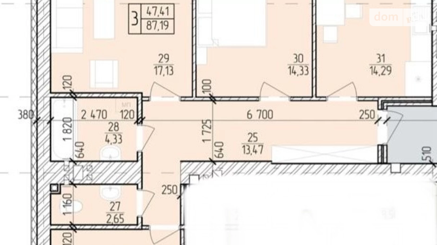 Продается 3-комнатная квартира 95 кв. м в Хмельницком, ул. Зализняка Максима, 1Б - фото 3