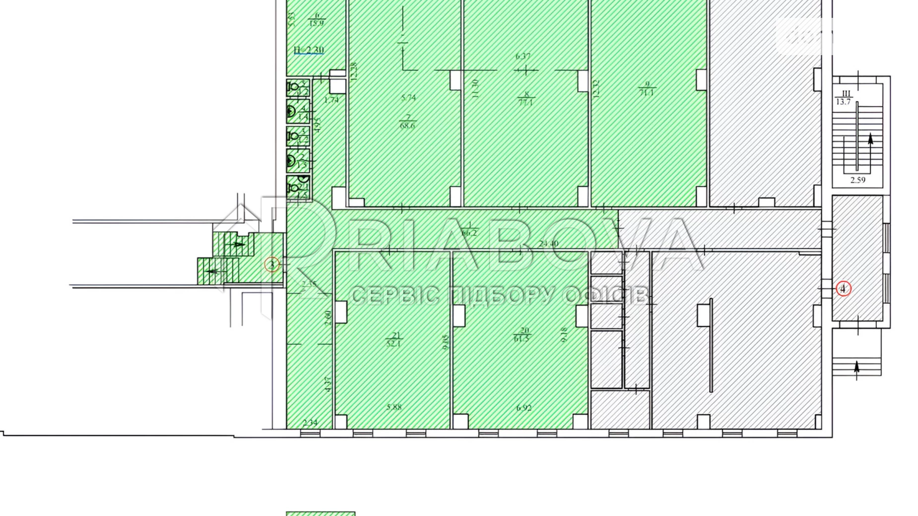 Сдается в аренду офис 429.4 кв. м в бизнес-центре, цена: 206112 грн - фото 2