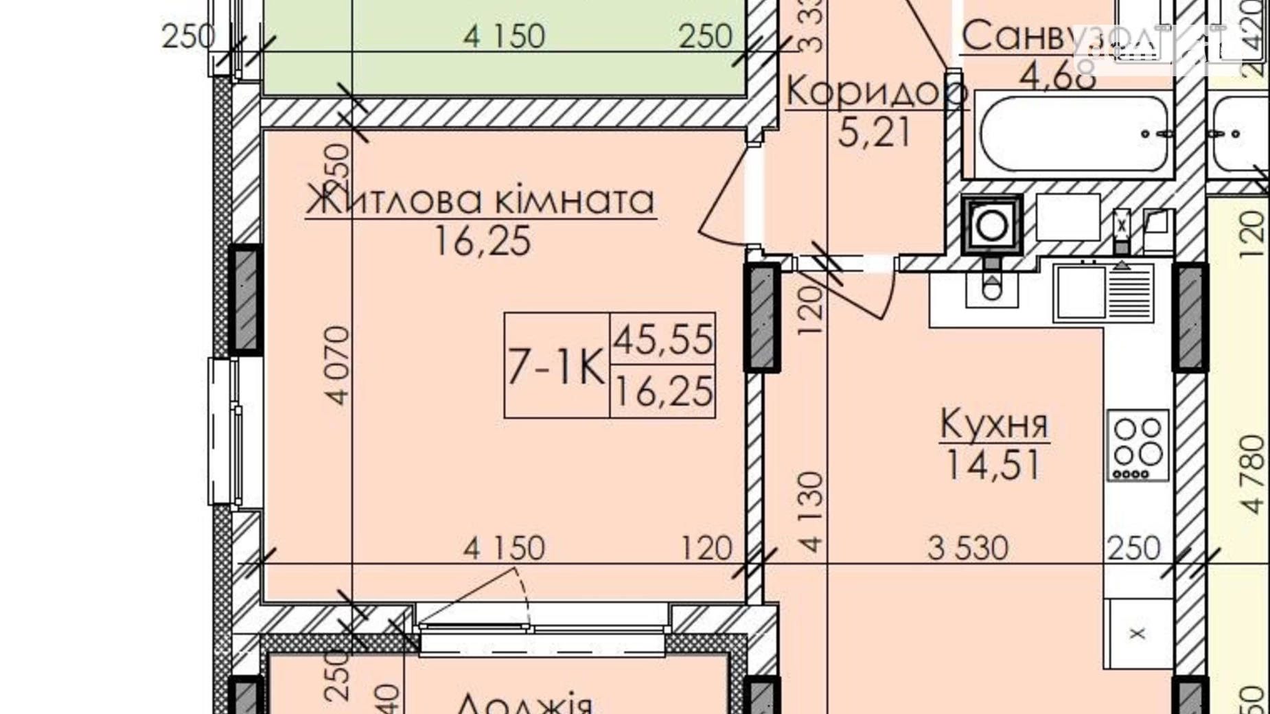 Продается 2-комнатная квартира 76.96 кв. м в Львове, ул. Владимира Навроцкого, 4 - фото 5