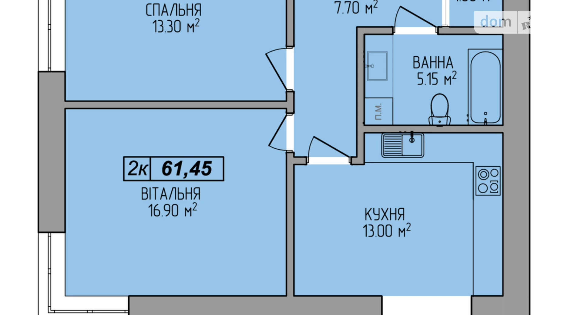 Продається 2-кімнатна квартира 61.45 кв. м у Івано-Франківську, вул. Миру, 100 - фото 3