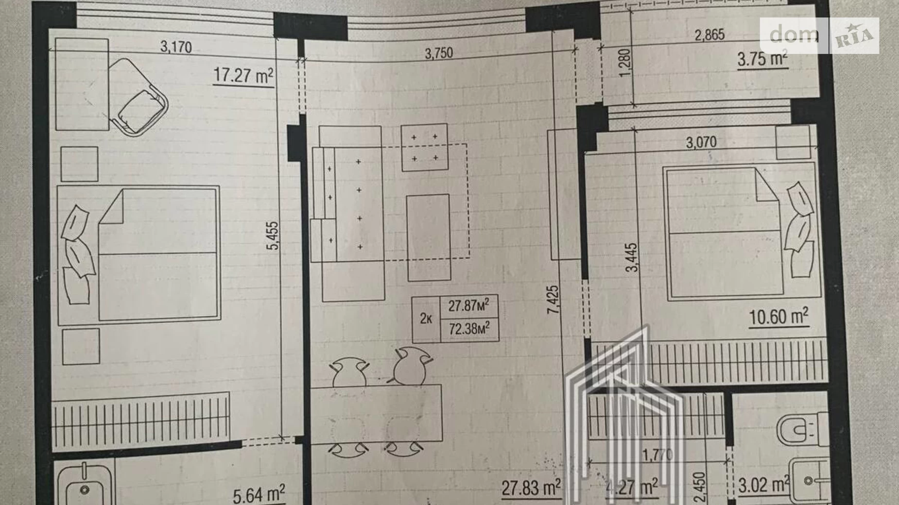 Продається 3-кімнатна квартира 72.2 кв. м у Гостомелі, пров. Богдана Ступки, 1 - фото 2