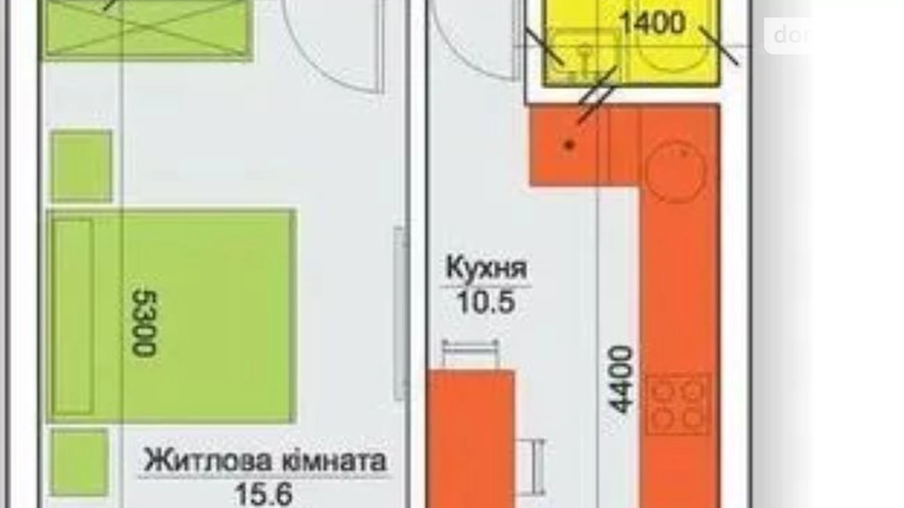 Продается 1-комнатная квартира 38 кв. м в Белогородке, ул. Александра Саенка(40-летия Победы), 11 - фото 5