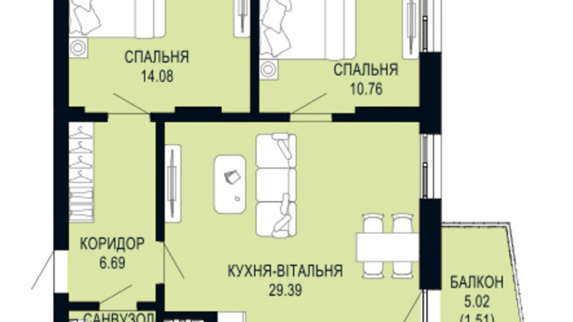 Продається 2-кімнатна квартира 66.32 кв. м у Львові, вул. Щурата - фото 2