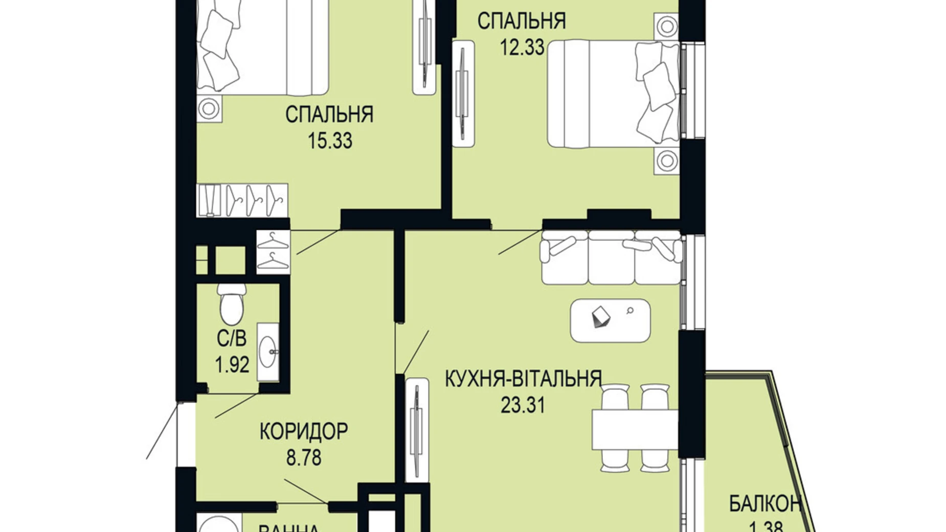 Продається 2-кімнатна квартира 66.95 кв. м у Львові, вул. Щурата - фото 2