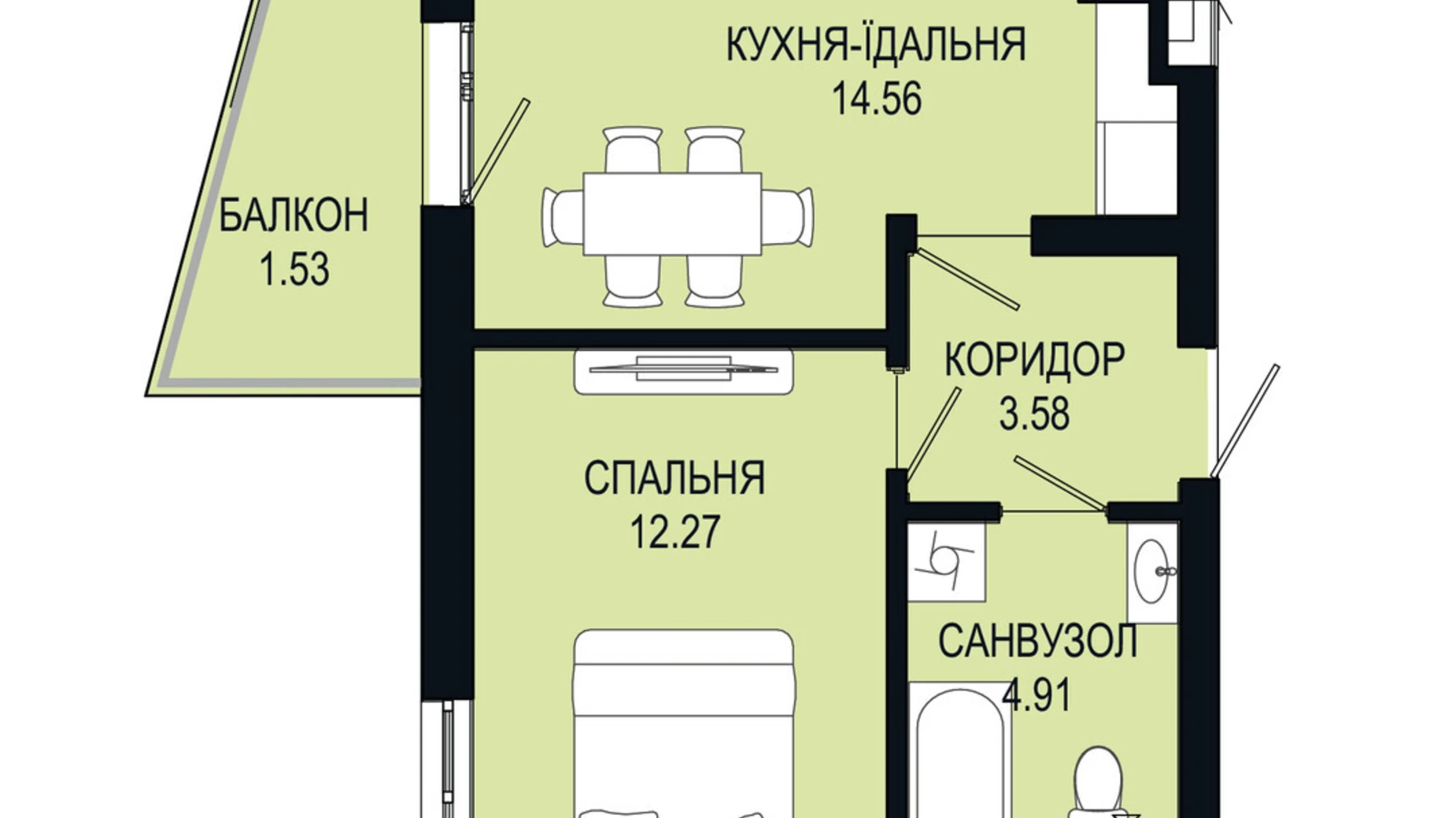 Продается 1-комнатная квартира 36.85 кв. м в Львове, ул. Щурата - фото 2